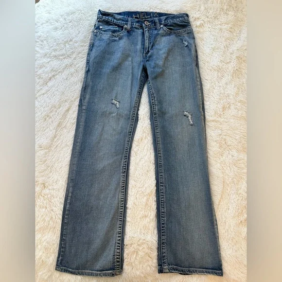 Helix Men’s Blue Boot Cut Jeans Size: 34 - Picture 2 of 9